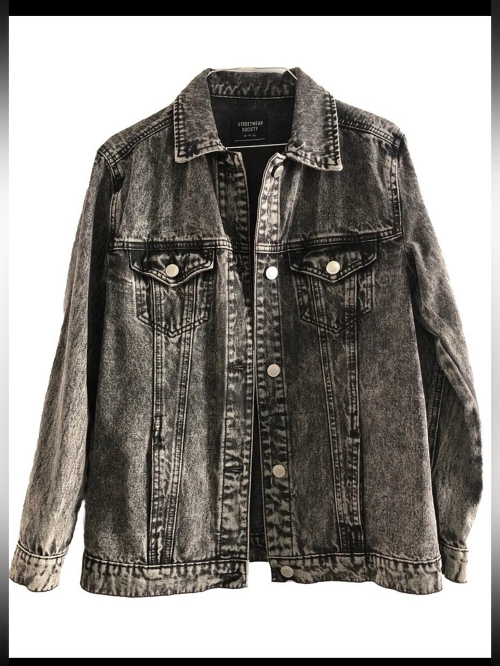 Streetwear Society Women’s Washed Black Denim Jacket-XS